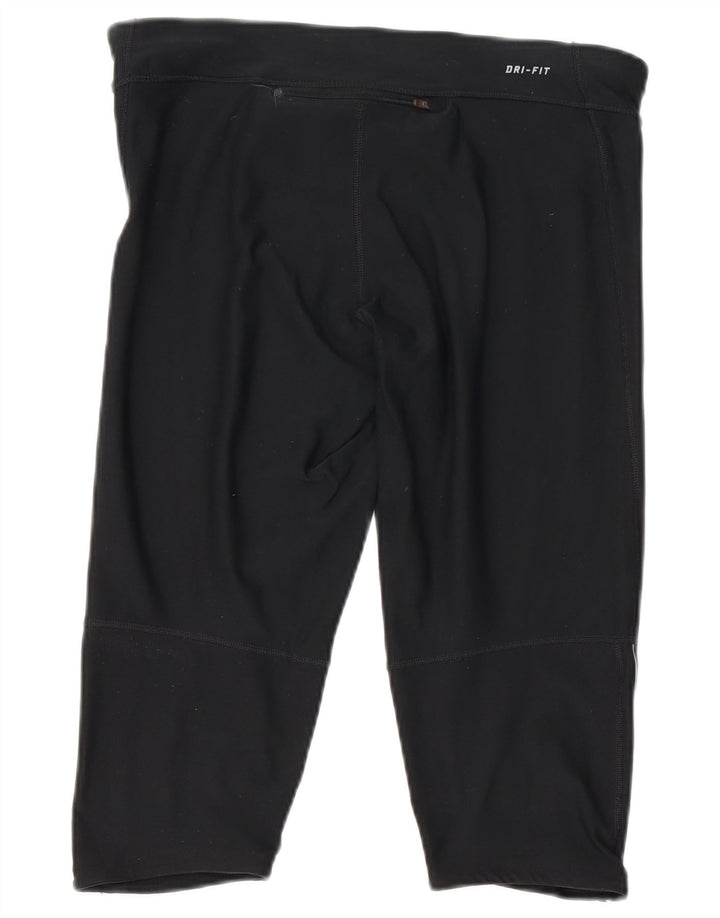 Damskie legginsy Nike Dri Fit Capri UK 14, duże, czarne, poliestrowe
