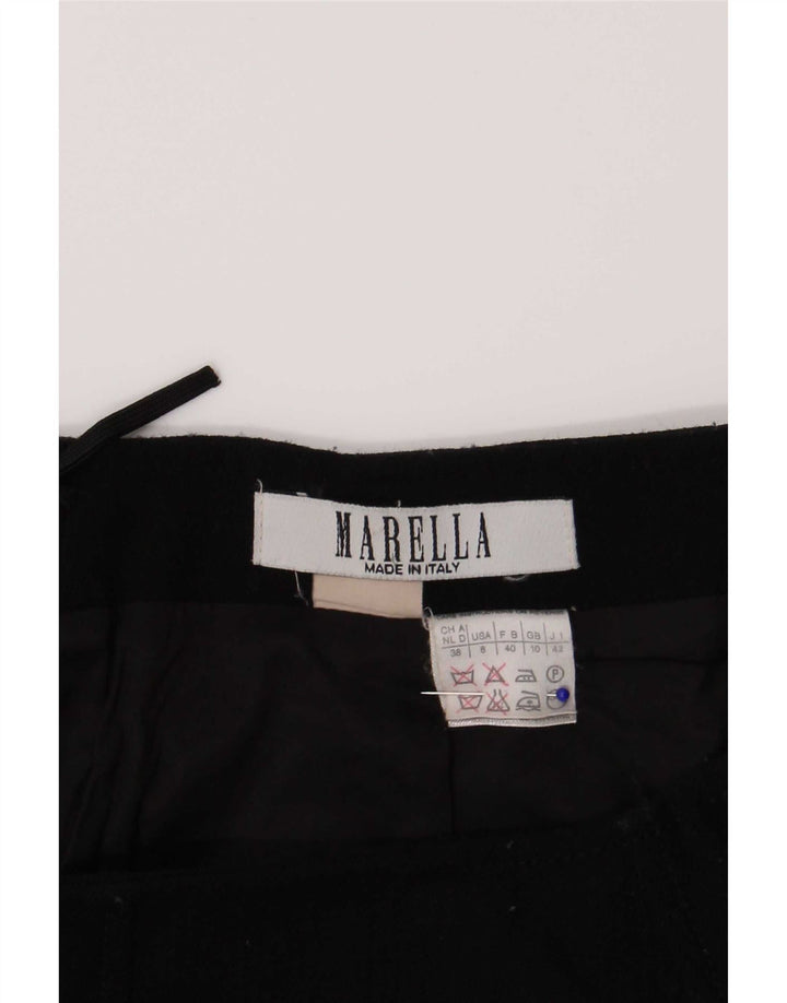 Marella Damska Mini Spódnica UK 10 Mała W26 Czarna Wełna