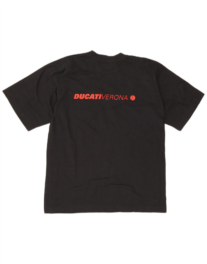 Męska koszulka z grafiką Ducati, średnia czarna, bawełniana