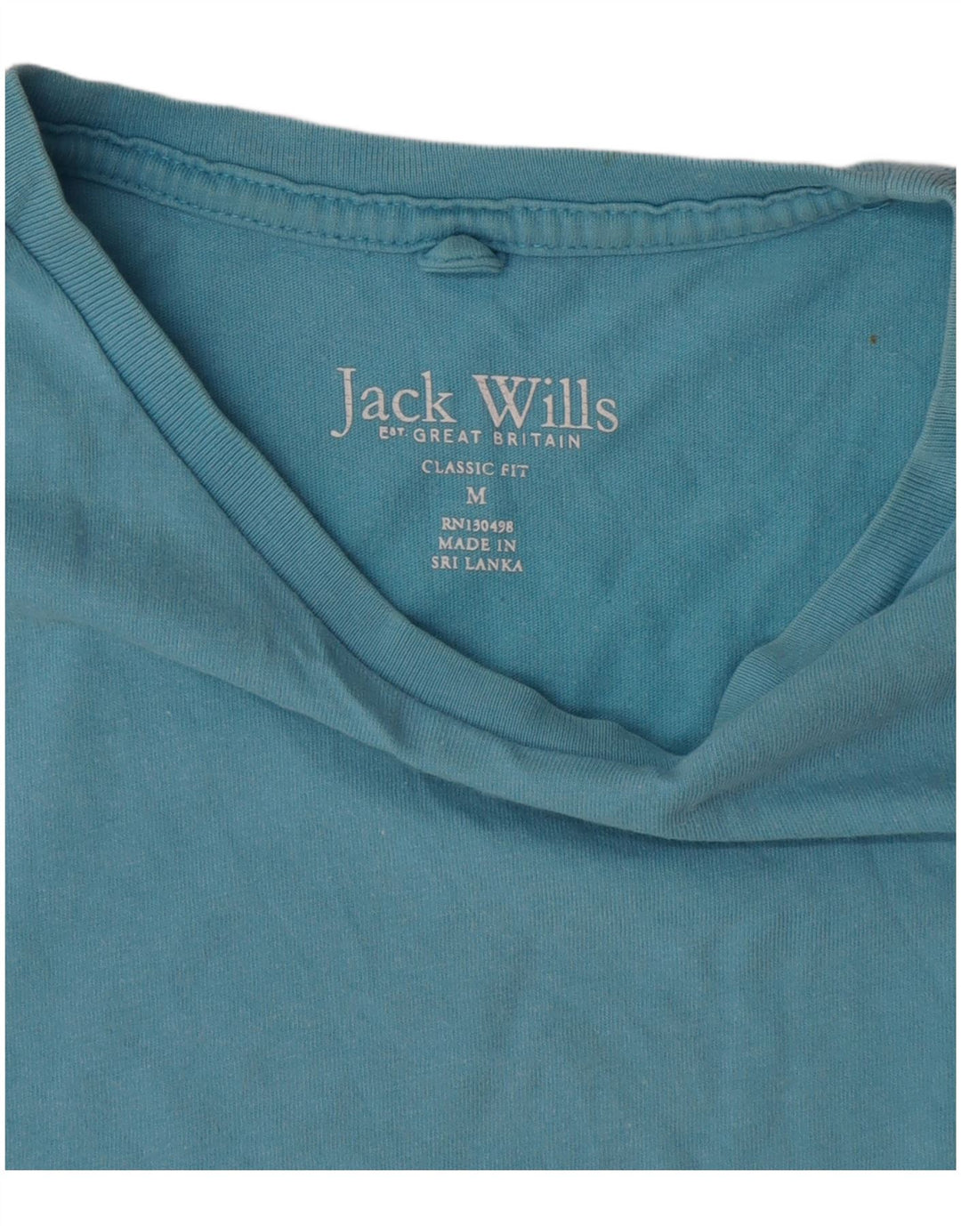 T-shirt męski Jack Wills o klasycznym kroju, bawełniany, średni niebieski