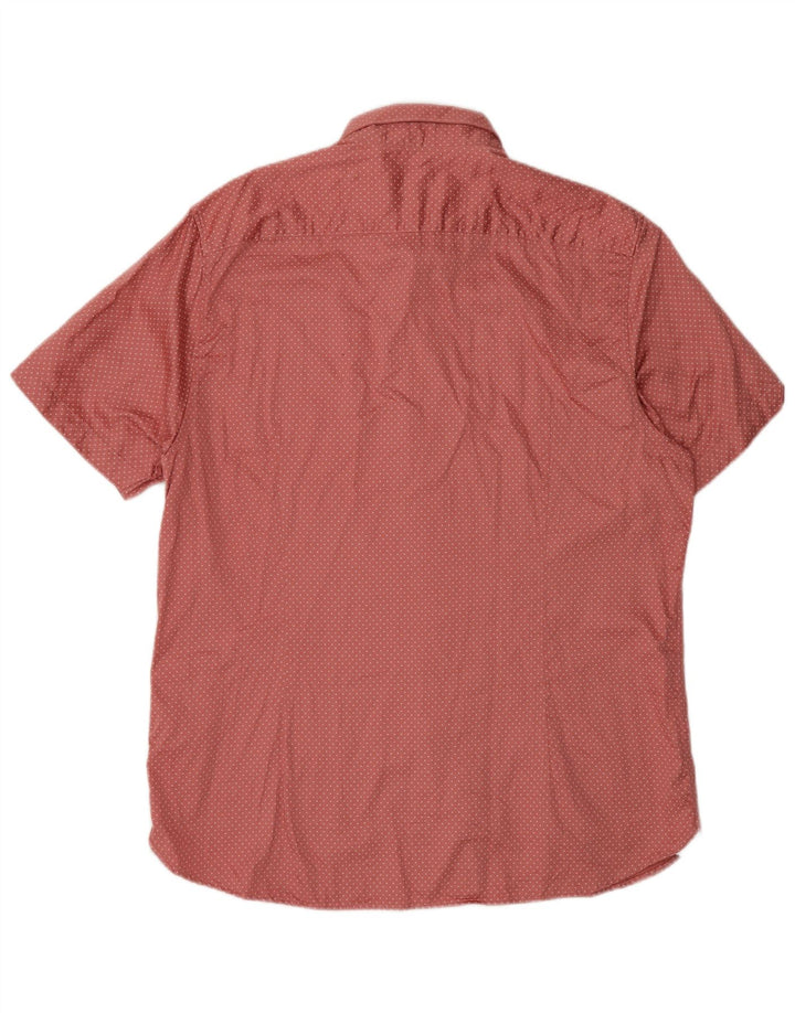 Koszula męska z krótkim rękawem Ted Baker, rozmiar 5 XL, bawełniana w różowe cętki