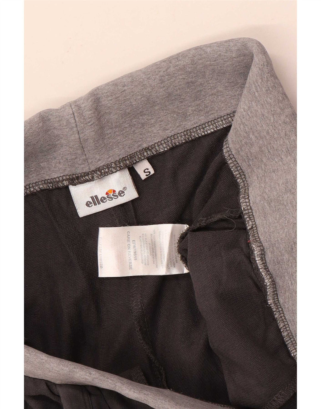 Damskie spodnie dresowe Ellesse Joggers, małe, szare, bawełniane w bloki kolorów