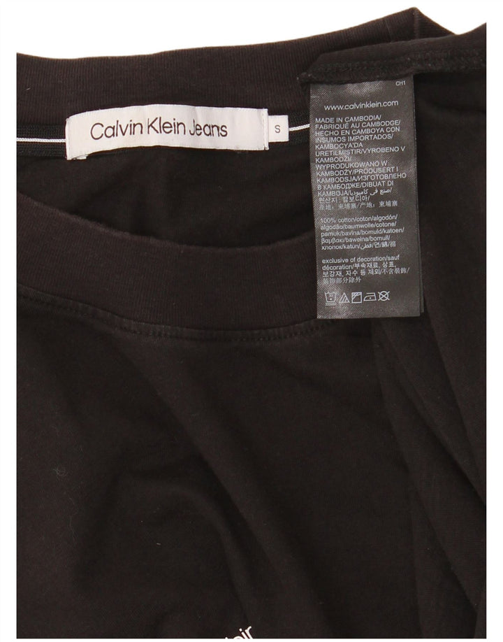 Męskie jeansy Calvin Klein z grafiką, długimi rękawami, małe, czarne, bawełniane