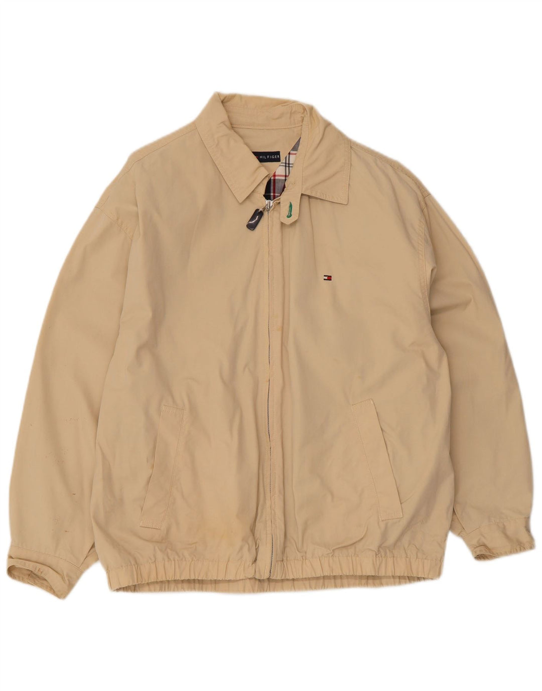 Męska kurtka bomberka Tommy Hilfiger UK 36 Small Beżowa bawełna
