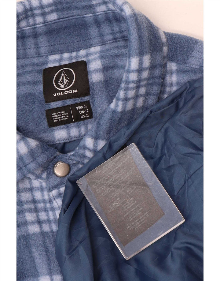 Męska koszula polarowa Volcom Lumberjack XL z poliestru w niebieską kratkę