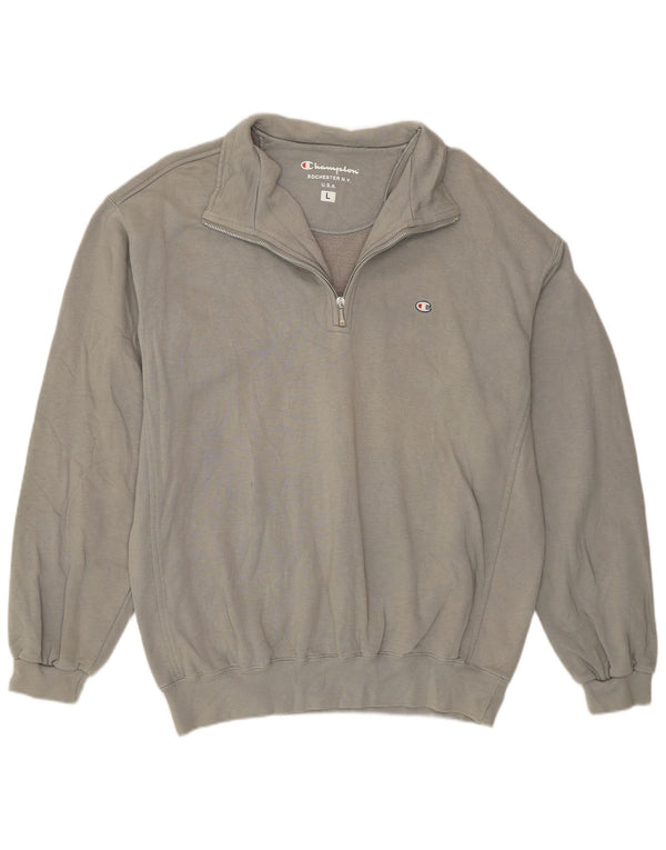 Męski sweter Champion z zamkiem błyskawicznym, duży, szary