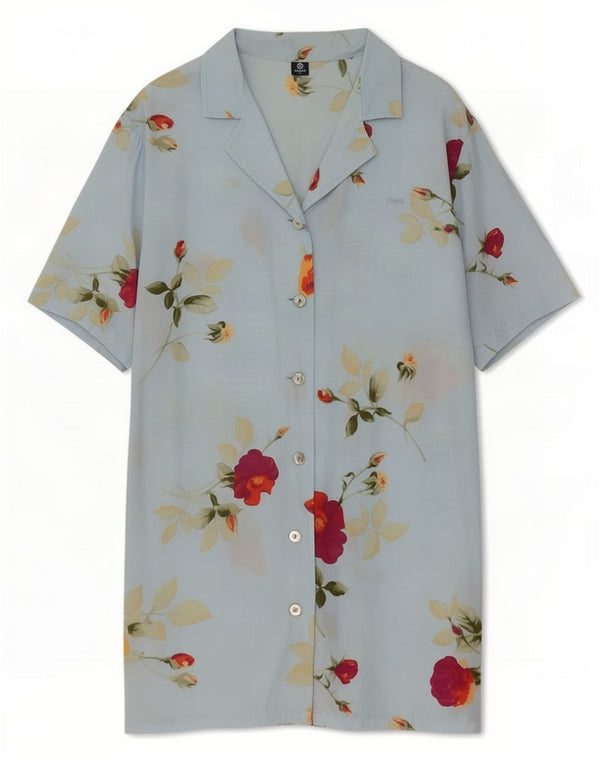Damska sukienka koszulowa z krótkim rękawem Colmar UK 18 XL Niebieskie kwiaty