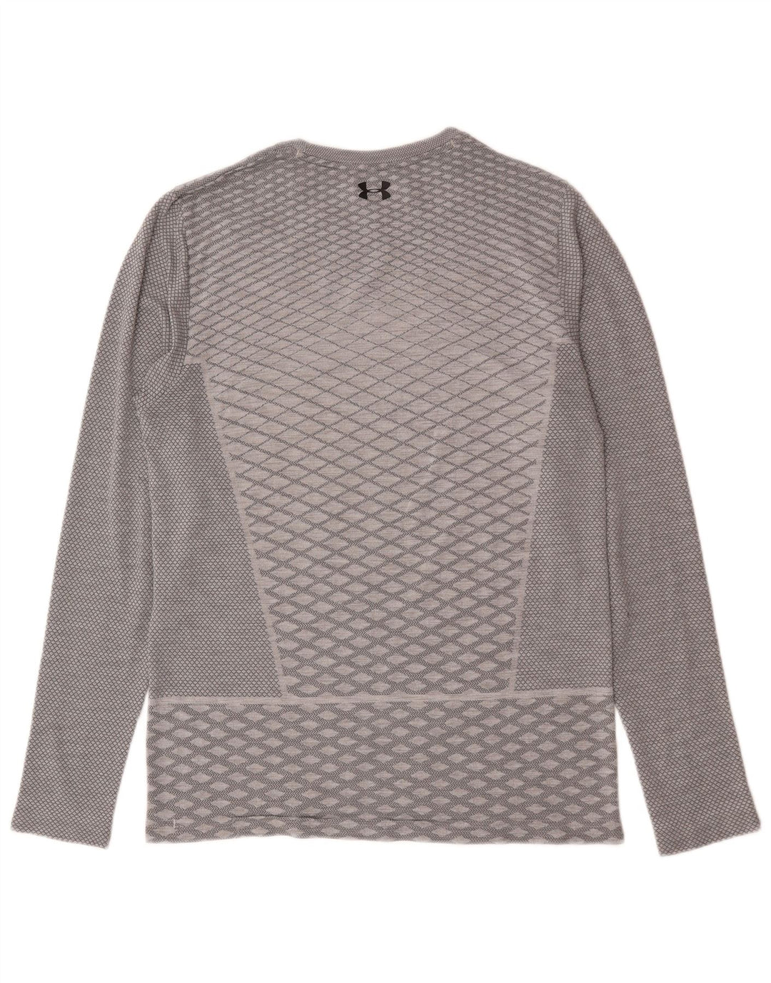 Męski top Under Armour Heat Gear z długim rękawem, średnioszary, geometryczny