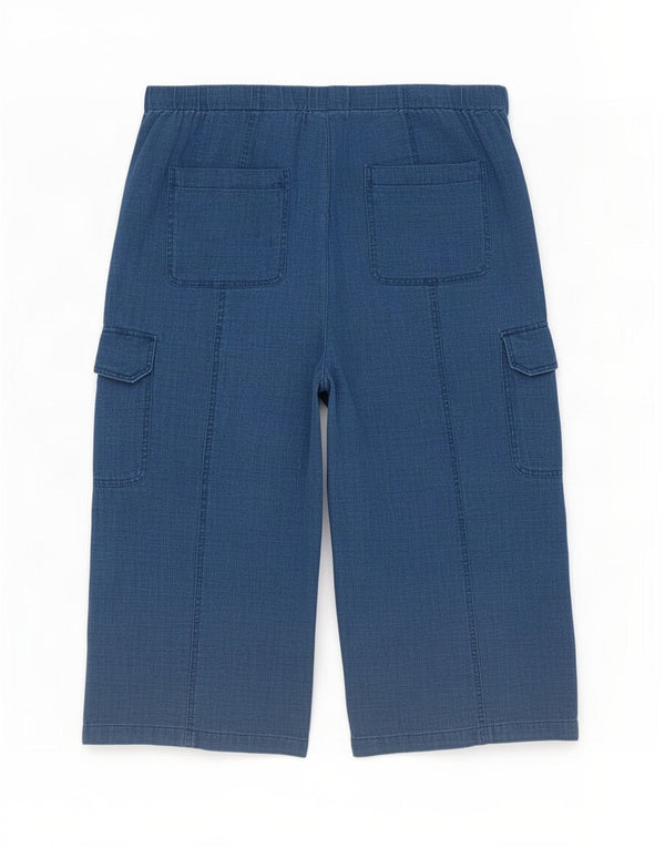 Marks & Spencer Damskie Krótkie spodnie z wysokim stanem UK 20 2XL W40 L24 Niebieskie