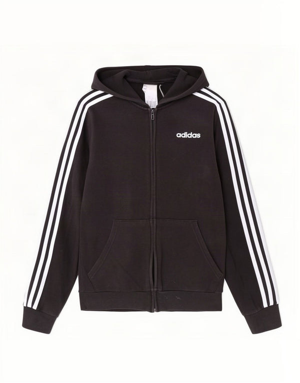 Adidas Męski sweter z kapturem i zamkiem błyskawicznym XS Czarna bawełna