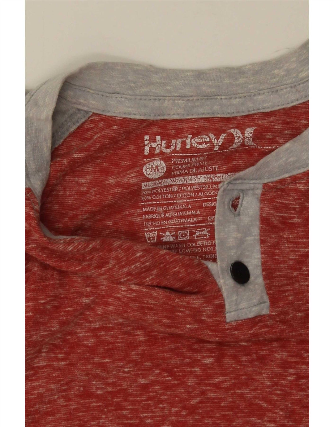 T-shirt męski Hurley Top, poliester w kolorze średniej czerwieni
