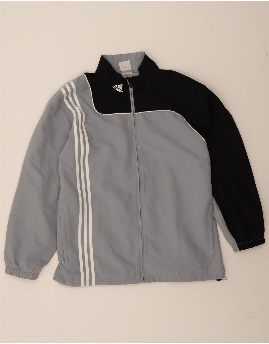 Adidas Męska bluza dresowa UK 48/50 XL Szary poliester z blokami kolorów