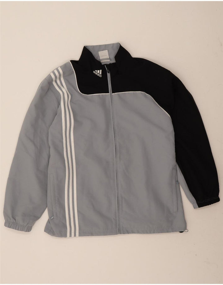Adidas Męska bluza dresowa UK 48/50 XL Szary poliester z blokami kolorów