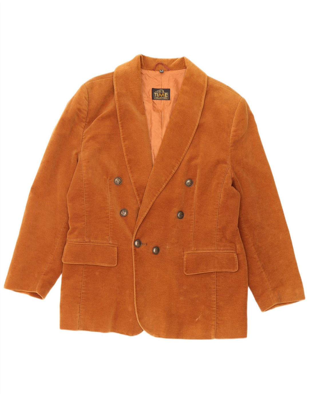 Damska marynarka dwurzędowa VINTAGE UK 16, duża, brązowa bawełna