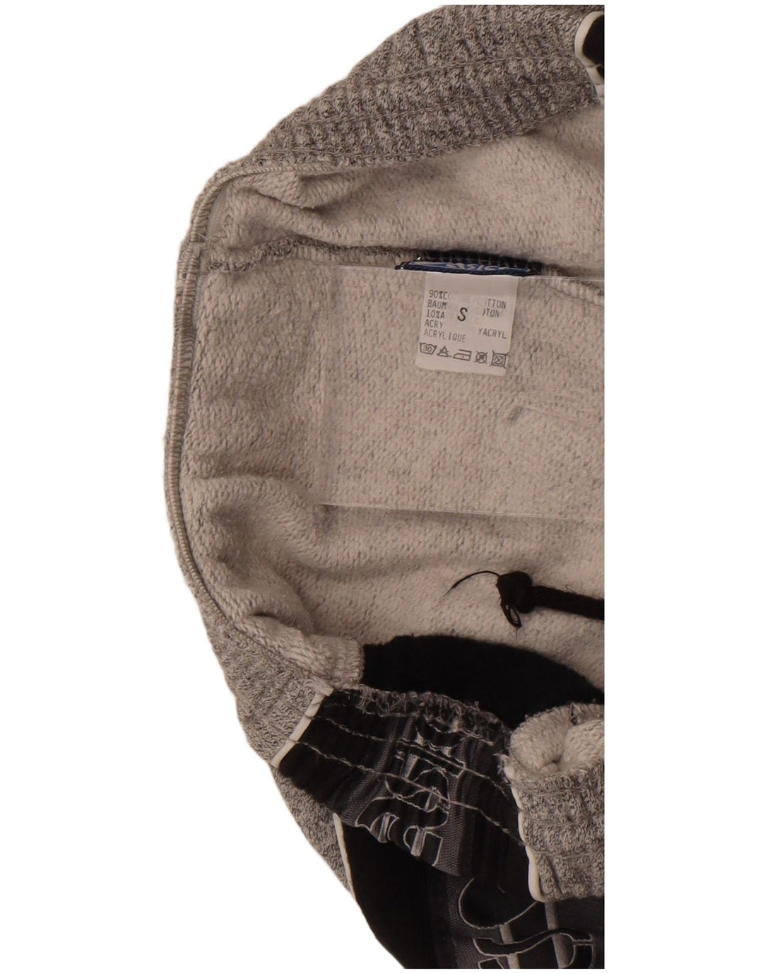 Męskie spodnie dresowe Asics z grafiką, małe, szare, bawełniane z blokami kolorów