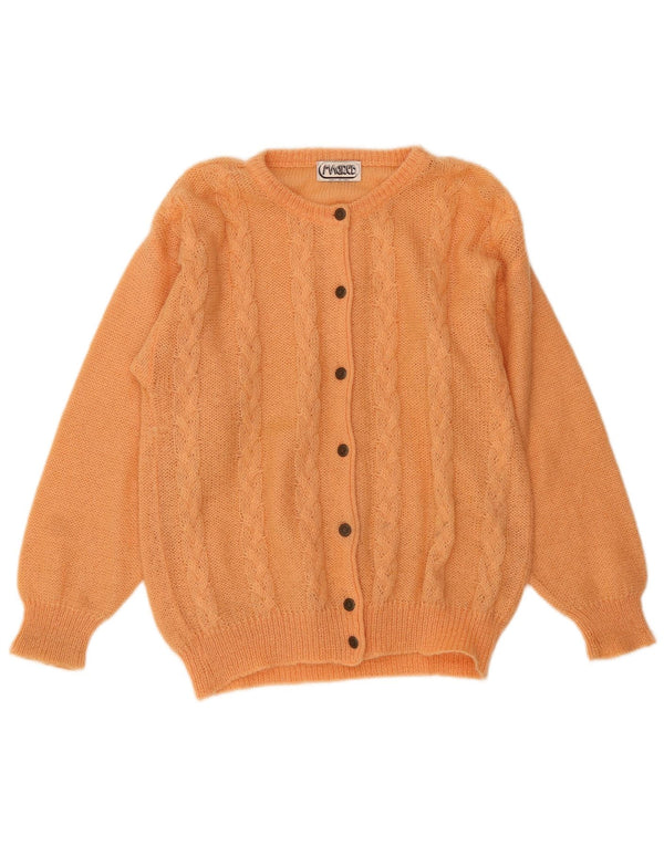 Sweter damski w stylu vintage, UK 16, duży, pomarańczowy moher