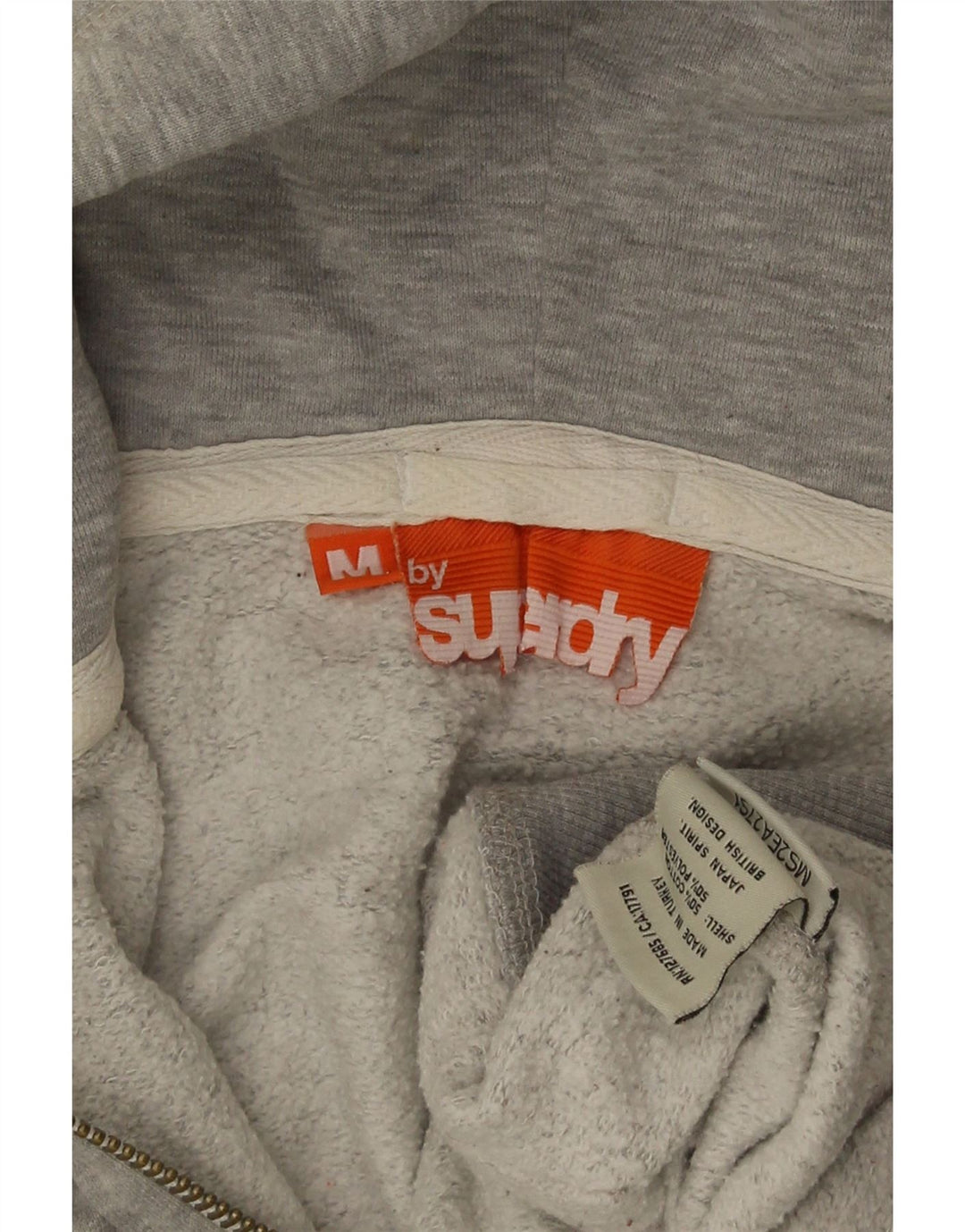 Męski sweter z kapturem i zamkiem Superdry Średnioszary, bawełniany w cętki
