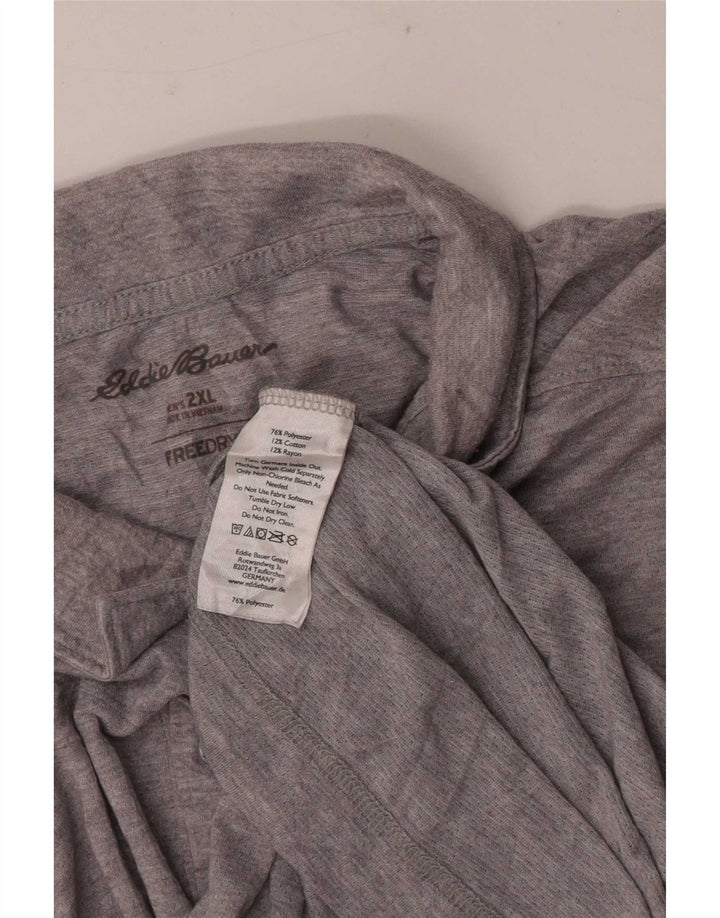 Męska koszulka polo z krótkim rękawem i regularnym krojem Eddie Bauer, 2XL, szary poliester