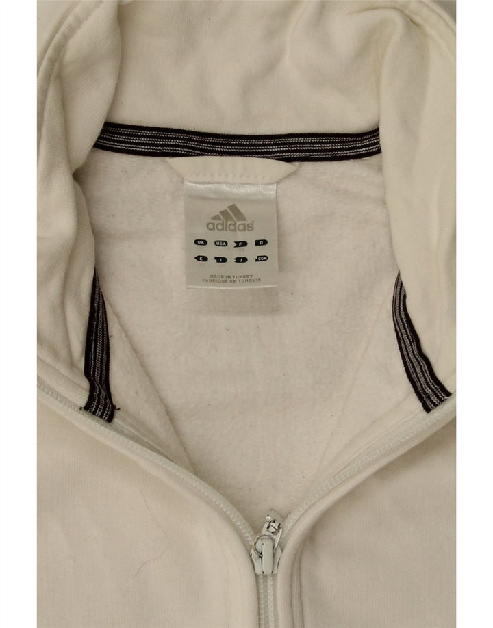 Damska bluza dresowa Adidas UK 12 Średnia biała bawełna