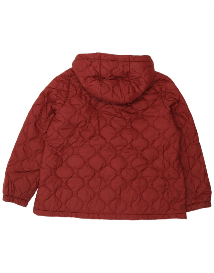 Damska pikowana kurtka z kapturem FAT FACE UK 20 2XL Burgundowy poliester