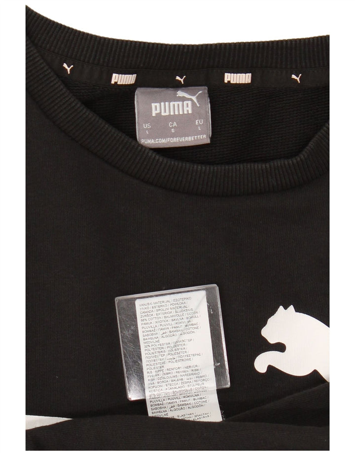Męska bluza z grafiką Puma, duża, czarna, bawełniana