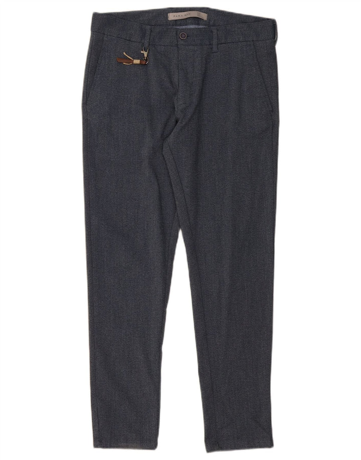 Męskie spodnie garniturowe ZARA EU 38 Small W30 L28 Granatowy poliester