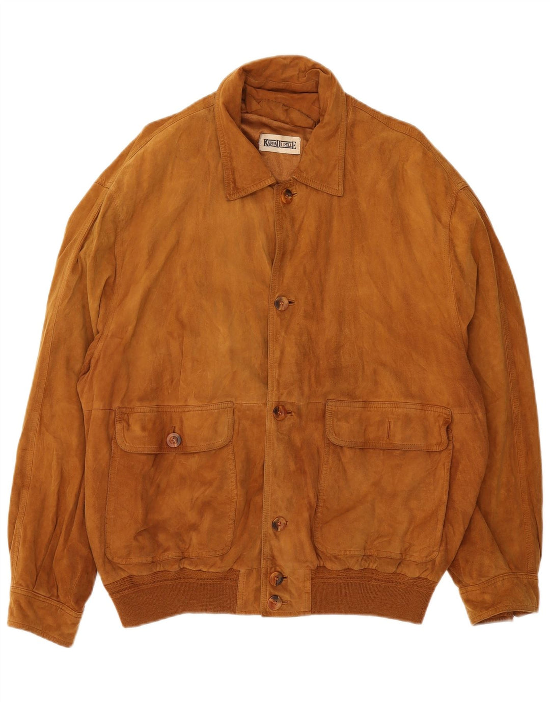 Vintage męska zamszowa kurtka bomber IT 56 3XL brązowa skóra