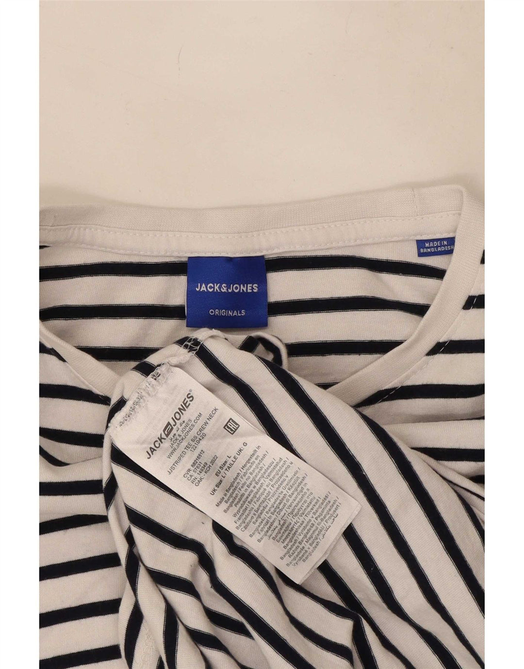 T-shirt męski Jack & Jones, duży, bawełniany w białe paski