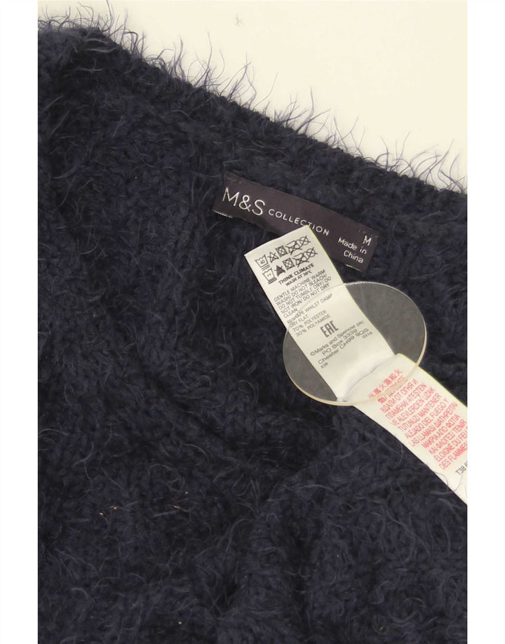 Marks & Spencer Damski sweter z dekoltem w kształcie litery V, UK 14, średni granatowy