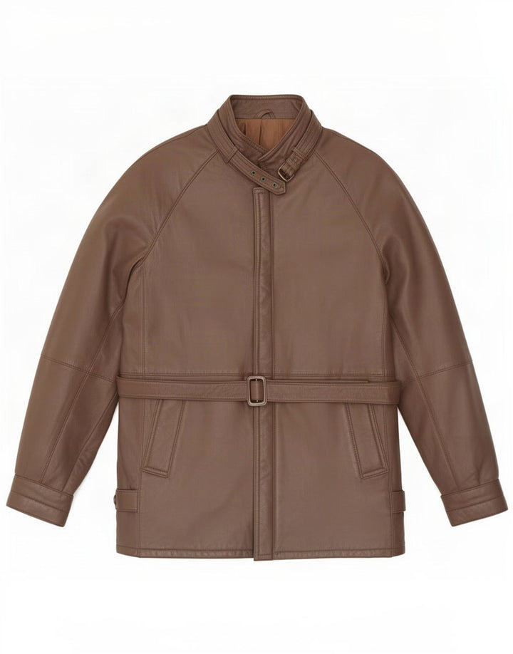 Vintage męska kurtka skórzana UK 36 Small Brown