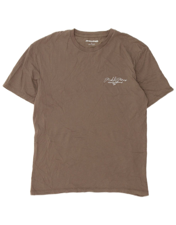 T-shirt męski Jack & Jones, bawełniany, średnio brązowy