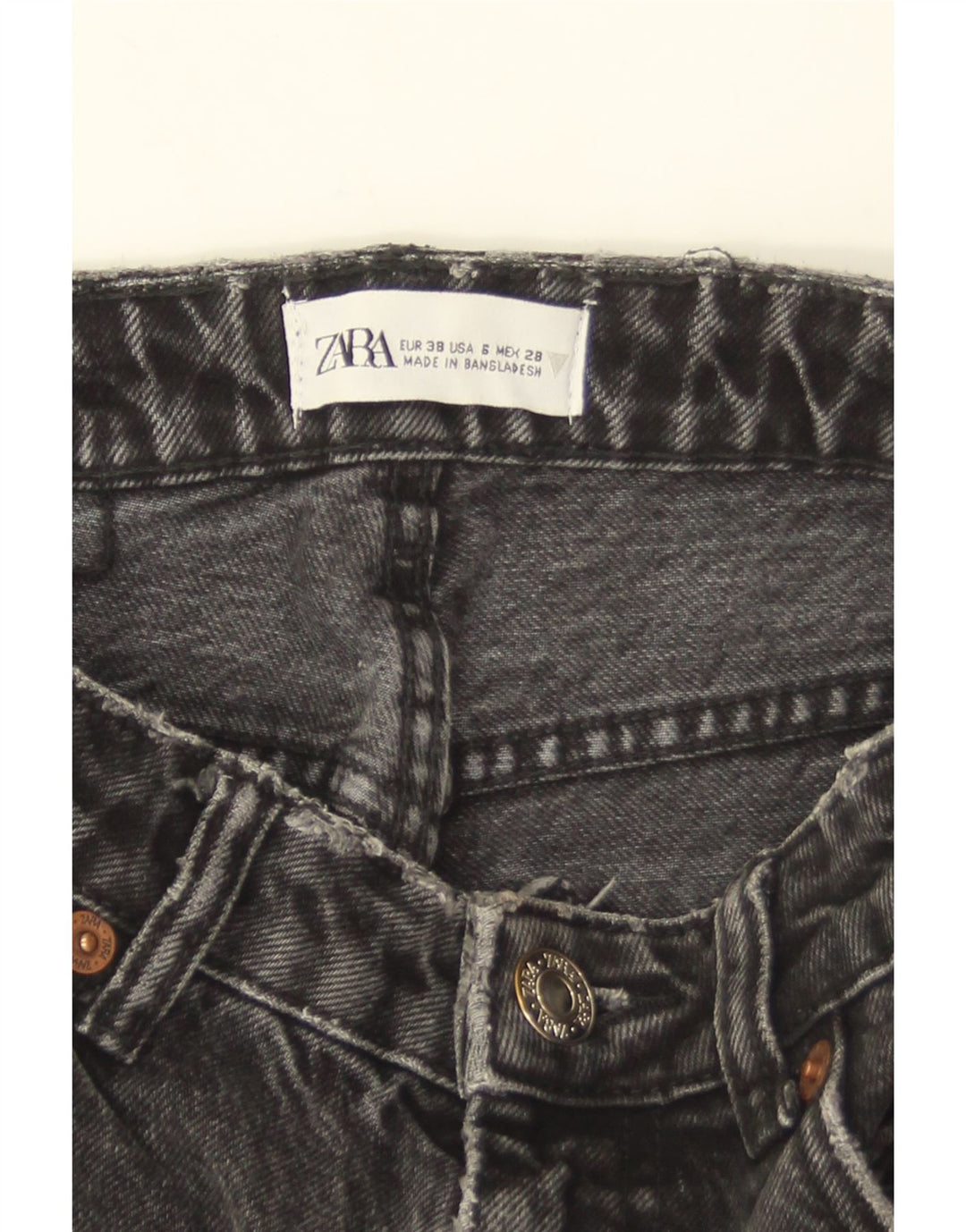 Damskie jeansy ZARA w trudnej sytuacji, zwężane, EU 38, małe, W28 L27, szare
