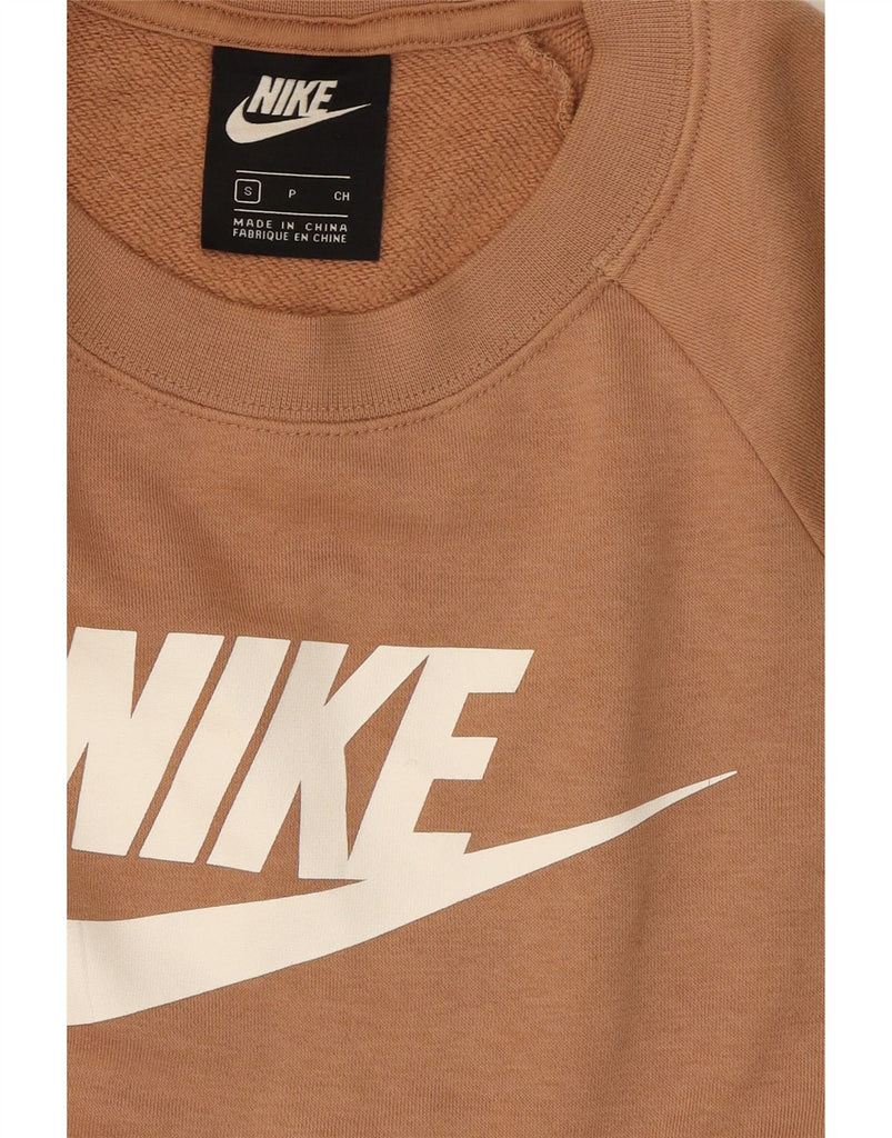NIKE Womens Oversized Graphic Sweatshirt Jumper UK 10 Small Beige Cotton Vintage Nike and Second-Hand Nike from Messina Hembry 