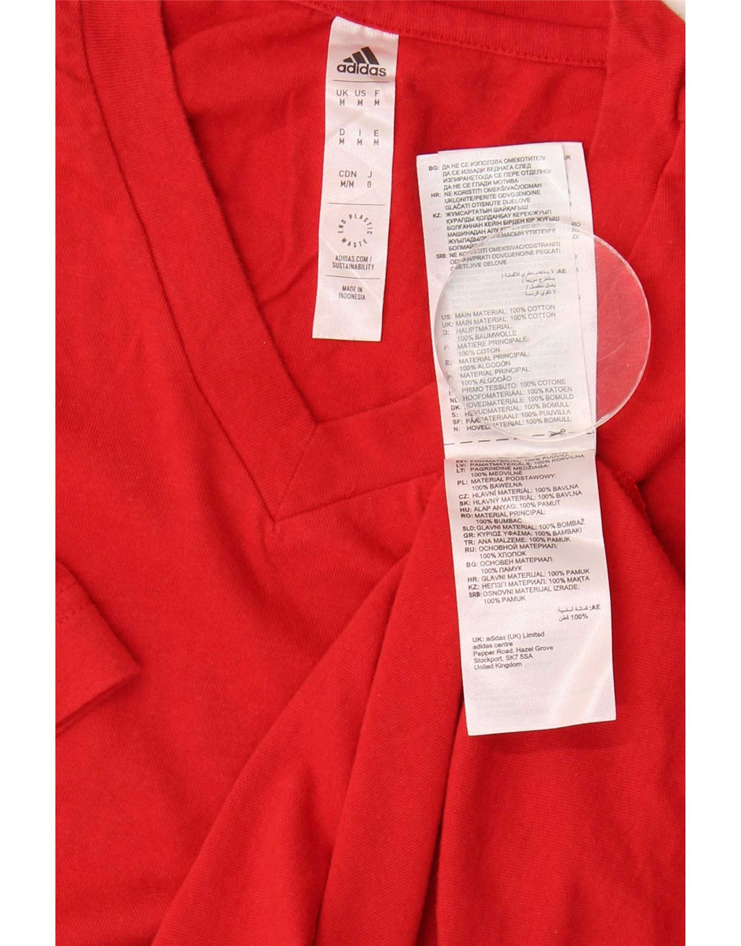Adidas Męski T-shirt Top Średni Czerwony Bawełniany