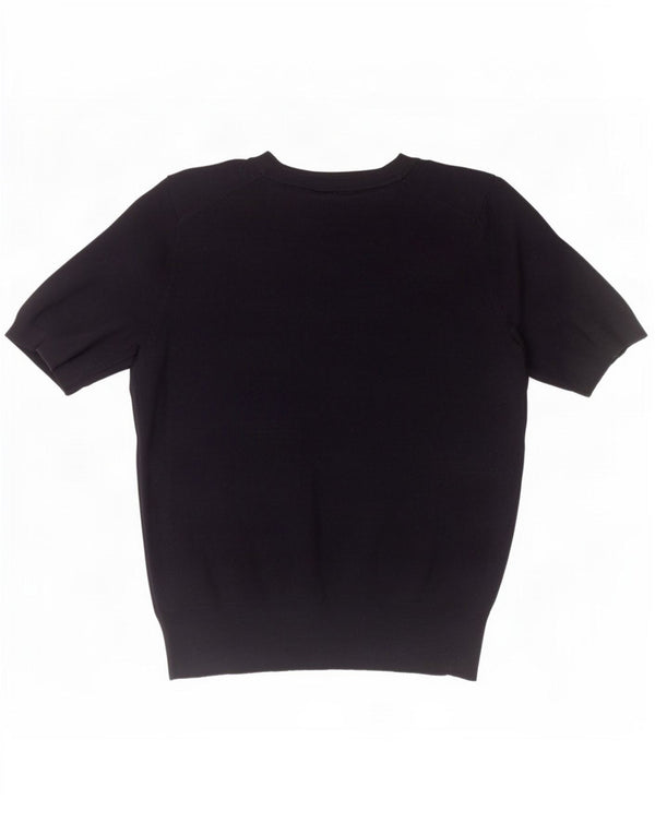 Zara Womens Blouse Top UK 14 Large Navy Blue Viscose