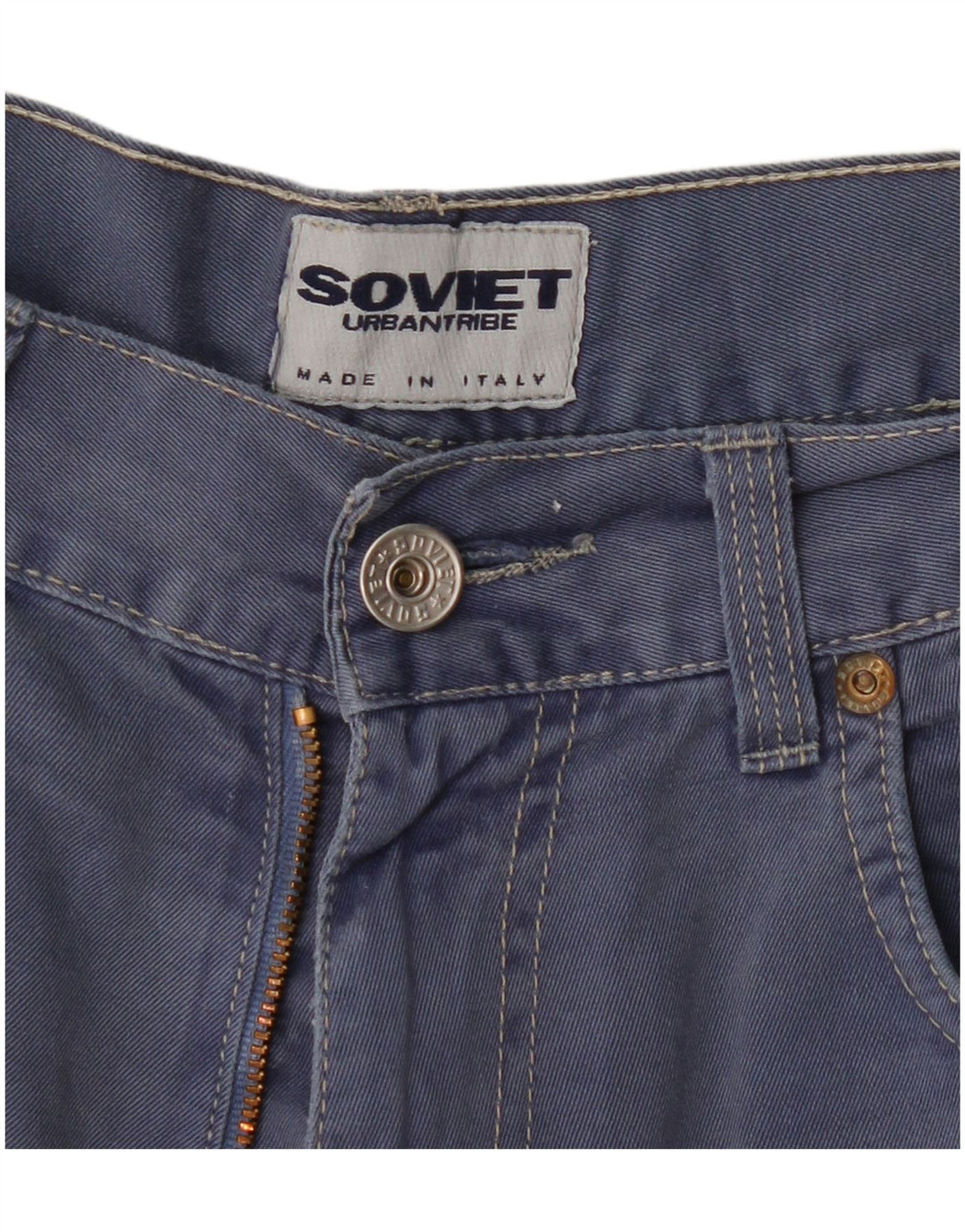 Męskie spodenki cargo w stylu vintage W34, duże, granatowe