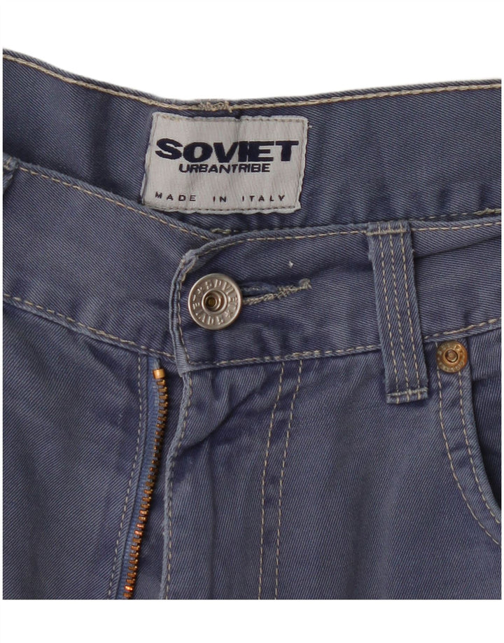 Męskie spodenki cargo w stylu vintage W34, duże, granatowe