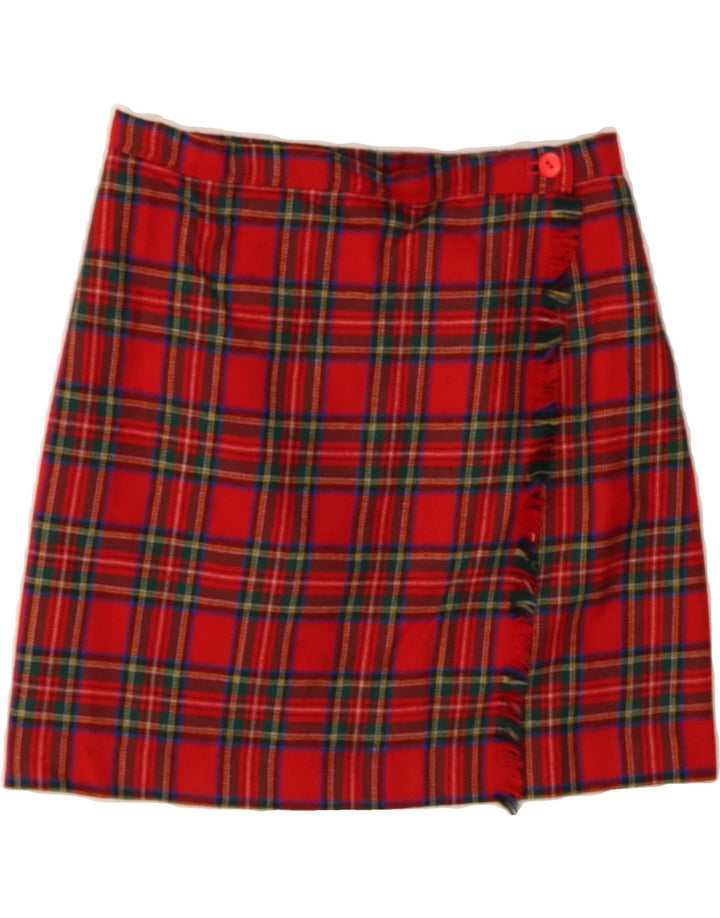 VINTAGE Womens Wrap Skirt W26 Small Red Check Vintage Vintage and Second-Hand Vintage from Messina Hembry 