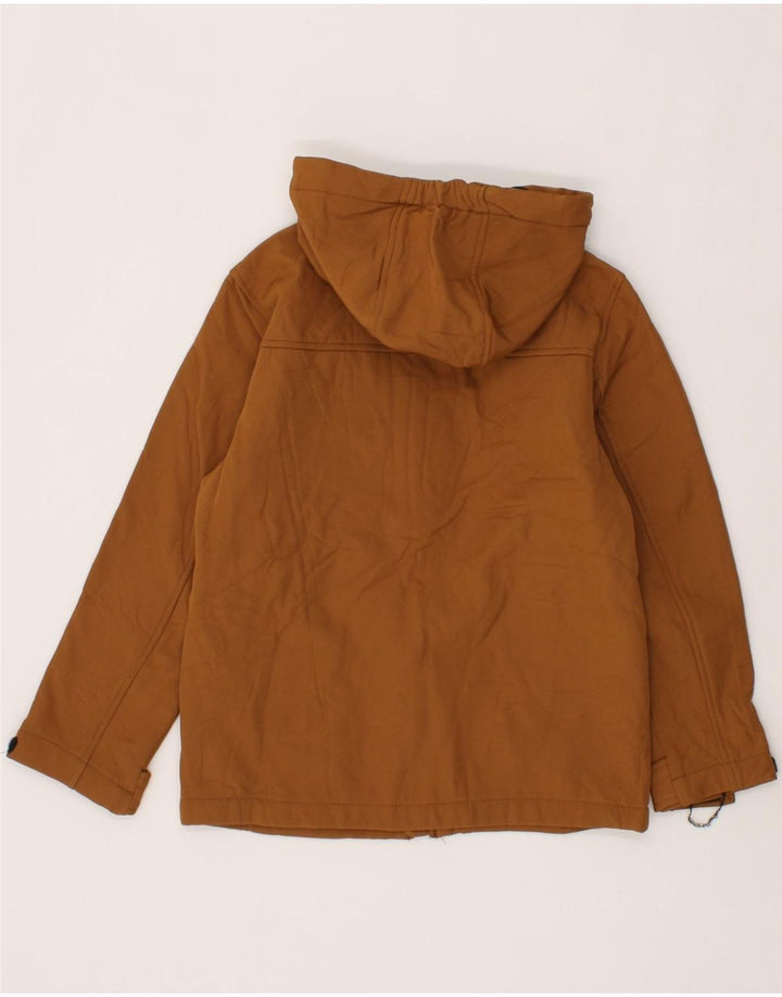 REEBOK Boys Hooded Windbreaker Jacket 7-8 Years Small Brown Spandex Vintage Reebok and Second-Hand Reebok from Messina Hembry 