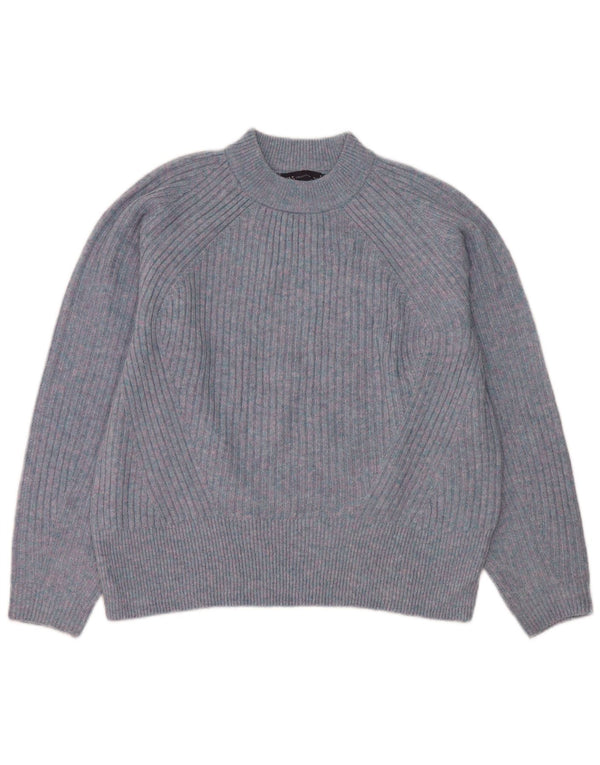 Marks & Spencer Damski sweter z golfem UK 14 Średni niebieski nakrapiany