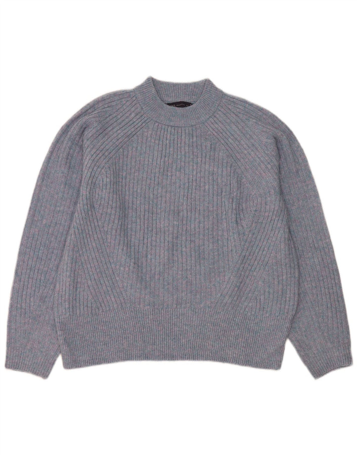 Marks & Spencer Damski sweter z golfem UK 14 Średni niebieski nakrapiany