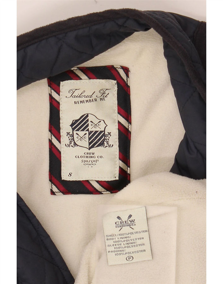 CREW CLOTHING Damska pikowana kurtka o dopasowanym kroju UK 8, mała, granatowa