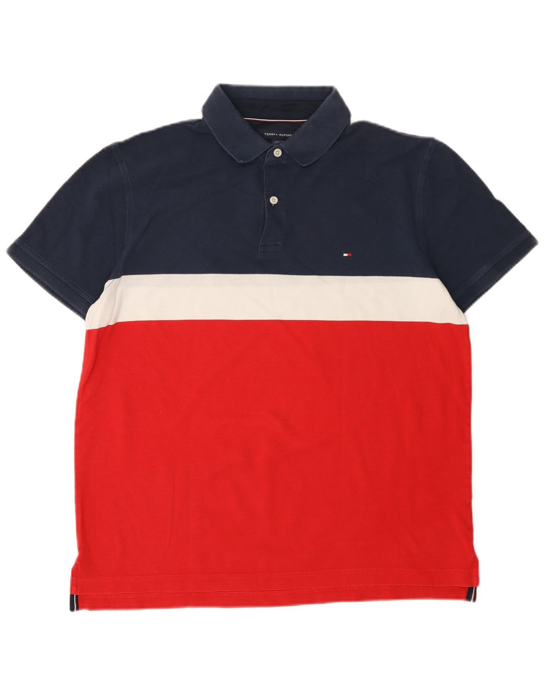 Męska koszulka polo Tommy Hilfiger, duża, wielobarwna bawełna z blokami kolorów