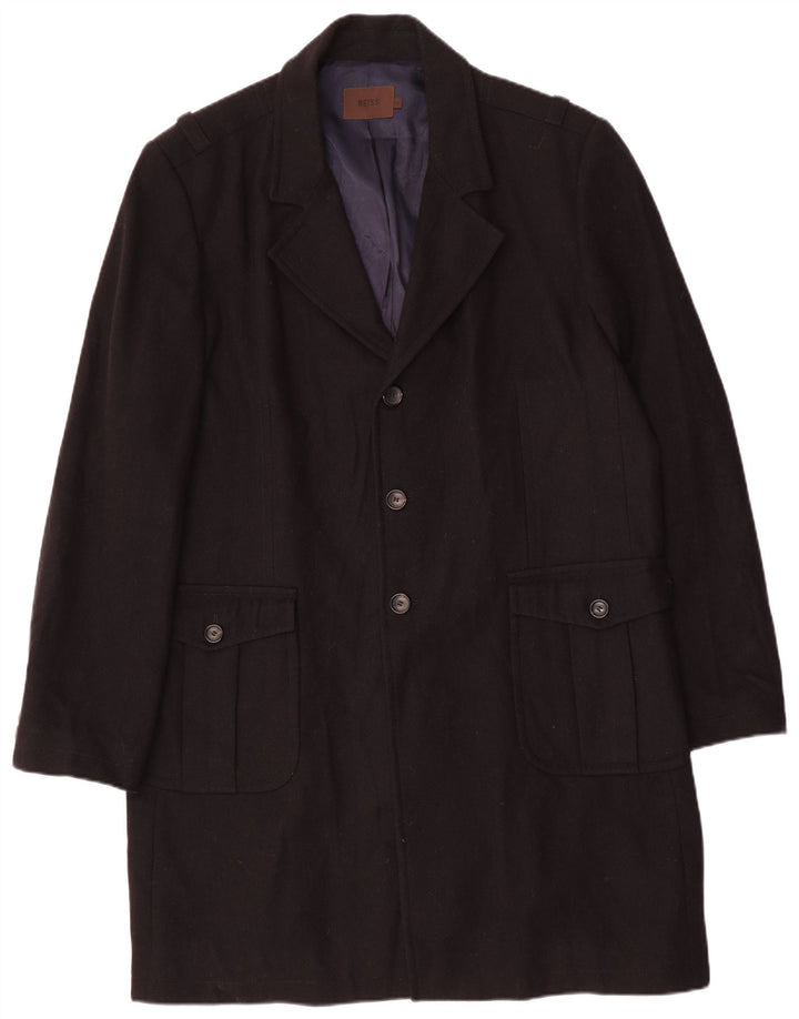Płaszcz męski Reiss UK 44 2XL Granatowa, dziewicza wełna