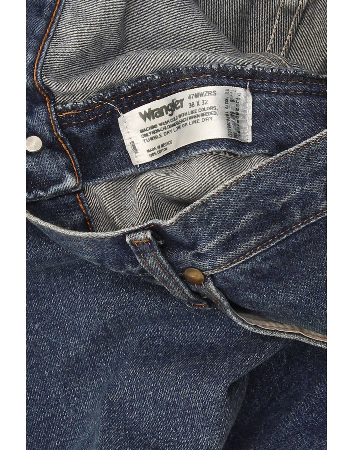 Męskie proste dżinsy Wrangler W38 L32 Niebieskie bawełniane