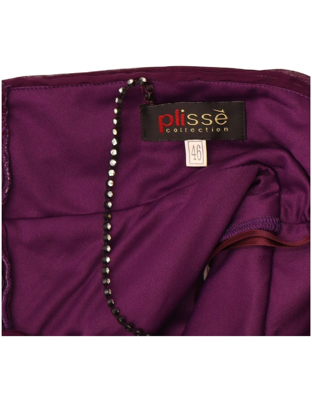 Vintage damska sukienka typu swing bez rękawów IT 46, duży fioletowy poliester