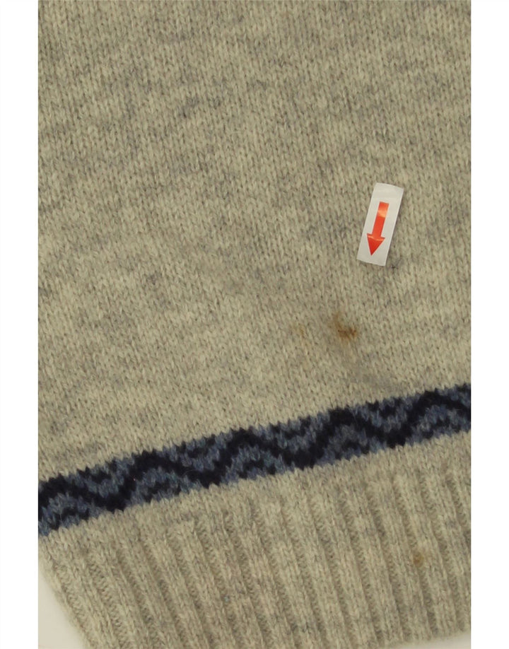 Bramante Męski sweter z okrągłym dekoltem IT 50 Średni szary Fair Isle New Wool