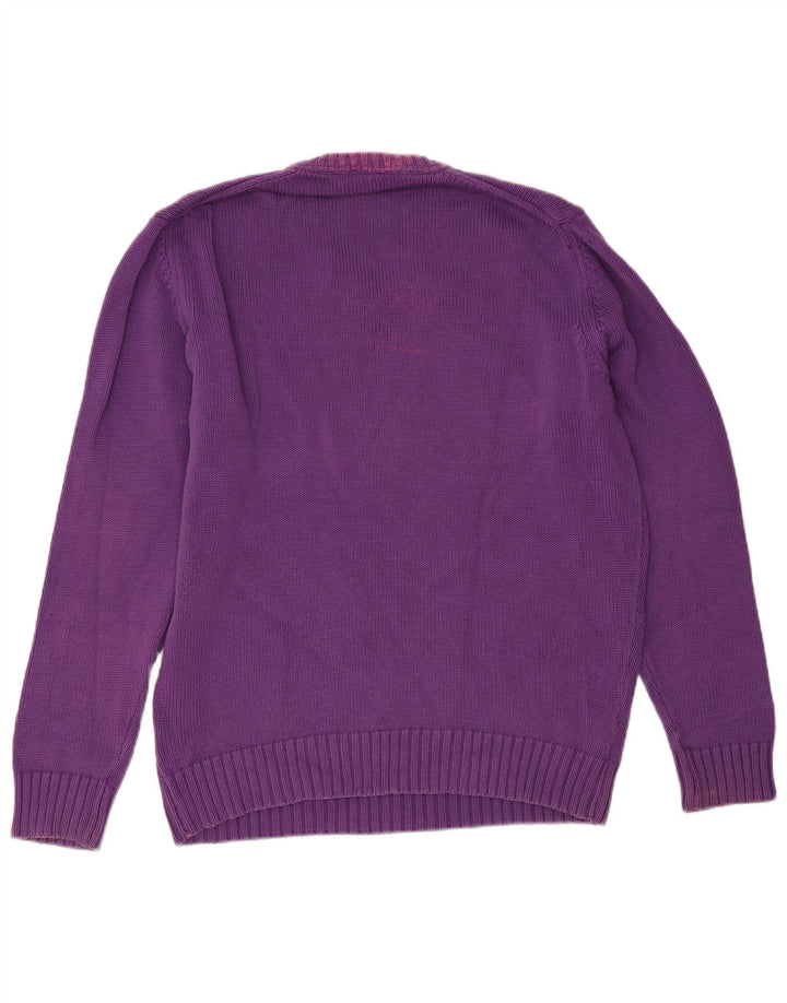 Męski sweter Zara z dekoltem w kształcie litery V, duży fioletowy