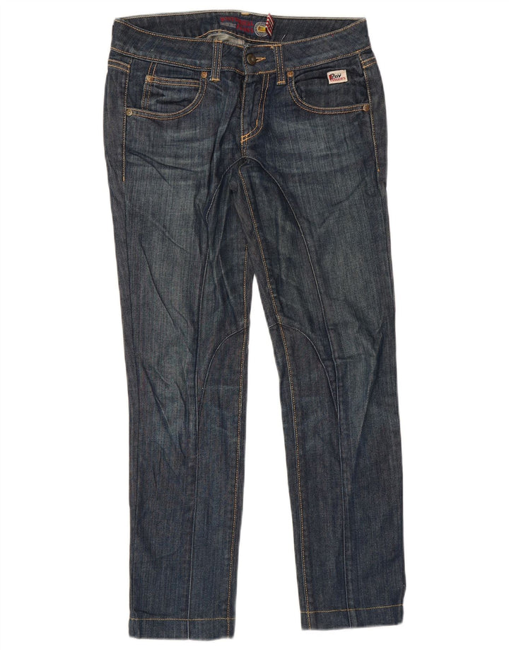 Damskie jeansy slim Roy Rogers W24 L28 Granatowa bawełna