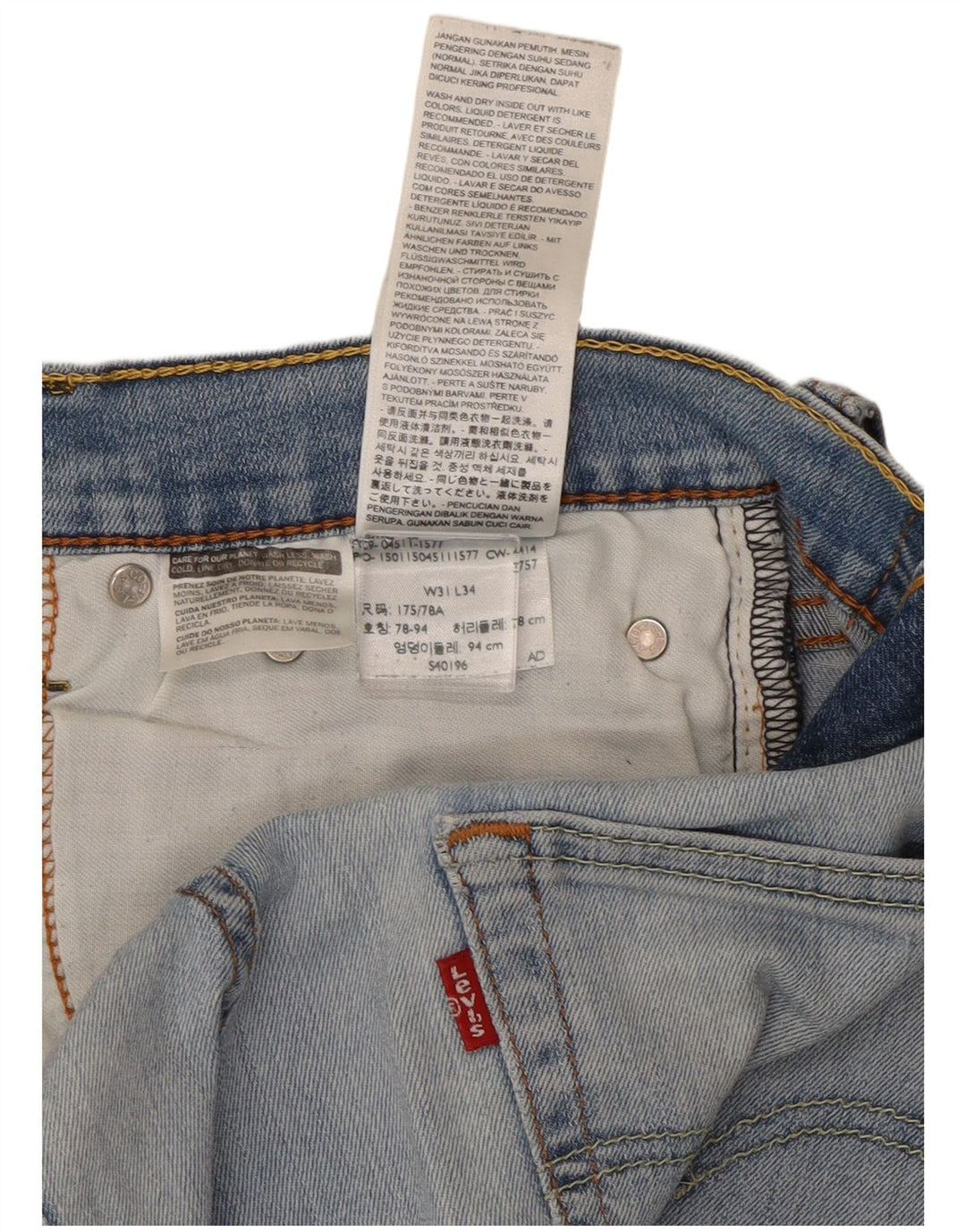 Męskie jeansy slim fit Levi's W31 L34 Niebieskie bawełniane